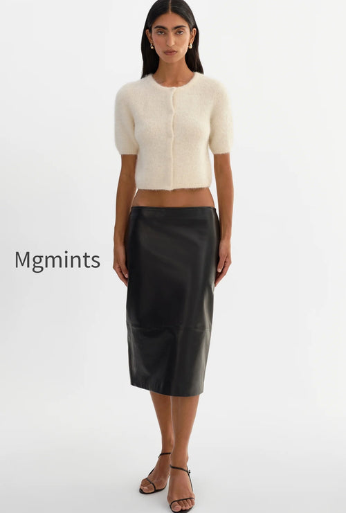ABRIL | Low Rise  Leather Skirt